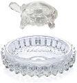 Crystal Tortoise With Plate For Good Luck. 