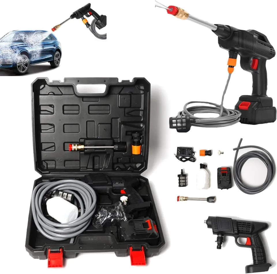 Double Battery Household High Pressure Car Washer Spray Water Gun