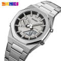 SKMEI 1816 Dual Display Multifunction Luminous Watch For Men - Silver. 
