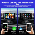 Car AI BOX 2-In-1 Wireless Android Auto Carplay Adapter Smart Car AI Box Car Wired CarPlay to Wireless CarPlay Black 1 PCS. 