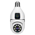 2-in-1 Dual Lens Dual Screen Bulb WiFi Wireless 2MP HD Live View, Bullet+PTZ Control, Two Way Talk, Color Night Camera. 