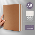 Thickened A5 Kraft Paper Notebook Horizontal Line Grid Square Line Notebook Thick Paper Simple Design Blank Book Study Office. 