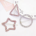 1PC Crystal Rhinestones Hair Clips Round Triangle Star Shape Hairpins Girls Metal Hair Accessories Styling Tools. 