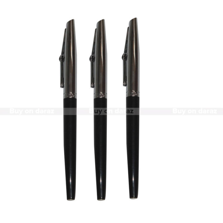 Black/Silver Chinese Ink Pen ( Set Of 3 )