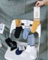 Men’s Cotton Crew Sports Socks – Breathable Long Tube Socks with Alphabet Print & Color Contrast Design for Basketball, Streetwear & Everyday Comfort (Assorted Colors). 