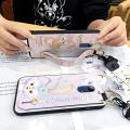 protective Cartoon Phone Case For Huawei Honor V9 Play/Honor 6C Pro Lanyard Back Cover Silicone Cute Anti-dust ring. 