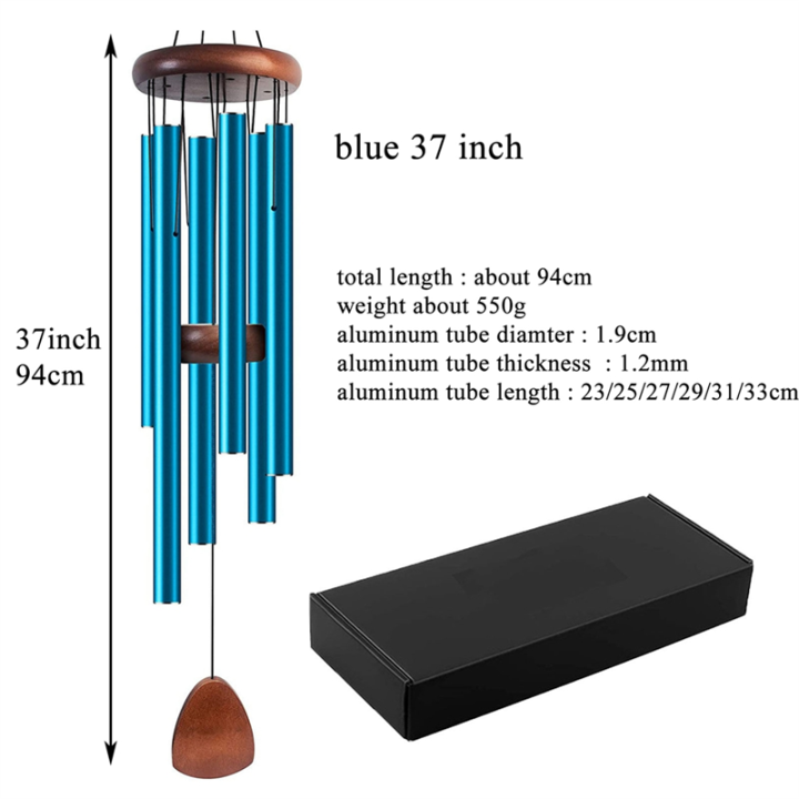 Metal%20Windchime%20Aluminum%20Windbell%20Wind%20Chimes%206%20Rods%20Chimes%20Home%20Decoration%20Craft%20Outdoor%20Black%20-%20Image%203