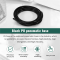 6mm x 4mm Pneumatic Air Compressor PU Hose Pipe 3 Meters Black. 