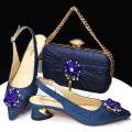HAQ1 Shoe Bag Italian Suit Nigerian Decoration Women's Shoes New Arrival New Doershow Matching Bag Set Purple Shoe Bag Set-26. 