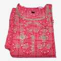 Pink Cotton Ladies Kurtha Surwal With  Set For Women. 