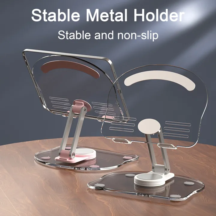 Mobile%20Phone%20Holder%20360-degree%20Rotatable%20Stable%20Support%20Adjustable%20Book%20Holder%20Foldable%20Desktop%20Acrylic%20Tablet%20Stand%20-%20Image%204