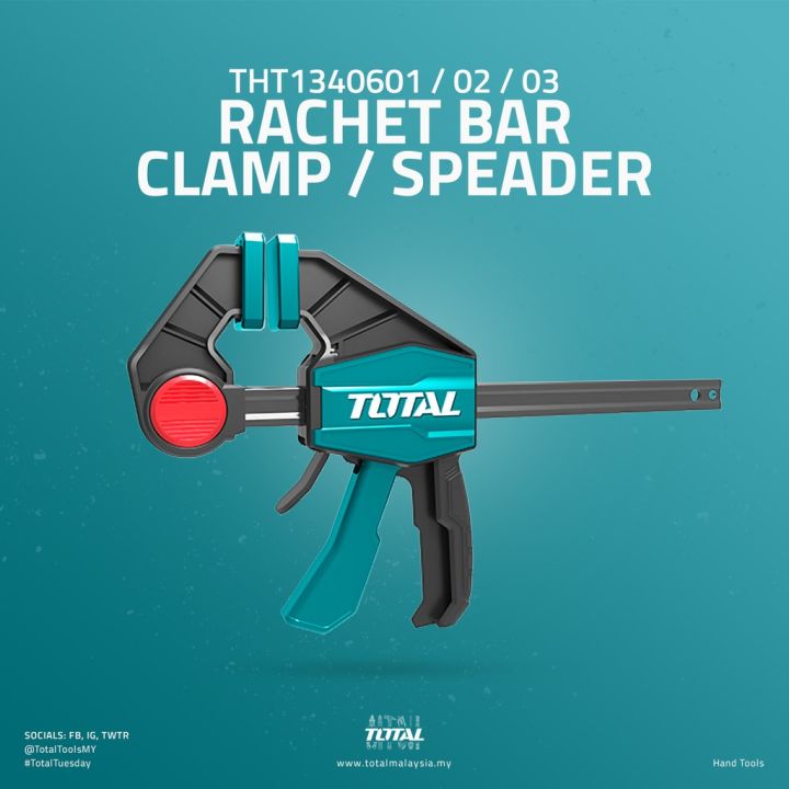 Total%20Woodworking%20Clip%20Bar%20F%20Clamp%20Grip%20Quick%20Ratchet%20Release%20Squeeze%20Tools%206%20inch%20-%20Image%204
