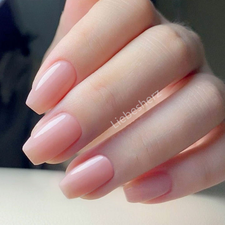 Artificial Press On False Nails For Gluing Natural French Nails Short Ballerina Full Cover Finger Tips Manicure Tool