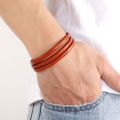 NEW XQNI Classic Style Double Layer Toggle-clasp PU Leather Bracelet For Men Black/Brown/Orange Color Male Jewelry Accessories Gift. 