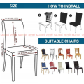 SALCKO Set Of 6 - Palm Leaf Pattern Stretchable Dining Chair Cover. 