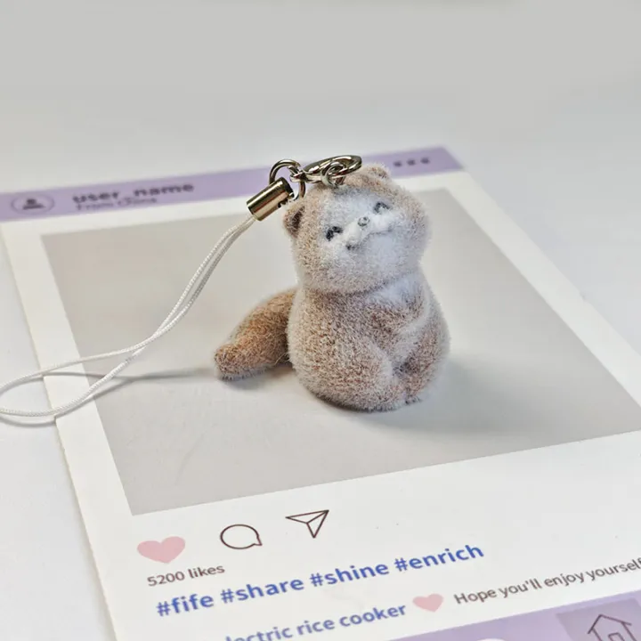 Lovely%203D%20Flocked%20Otter%20Pendant%20Keychain%20Cute%20Cartoon%20Backpack%20Charm%20Fashion%20Animal%20Keyring%20Bag%20Hanging%20Decoration%20Accessories%207DD%20-%20Image%204