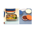 Bento Box, Lunch Box Kids, Bento Lunch Box for Kids/Toddler/Adults, 1300ML-4 Compartment Bento Box Adult Lunch Box Easy to Use 23x16.3cm Blue. 