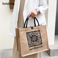 Sutuiying New Large Capacity Solid Color Linen Handheld Fashion Commuter Hot Selling Tote Women's Bag GJCUTE | Fashion New Design hand bag. 