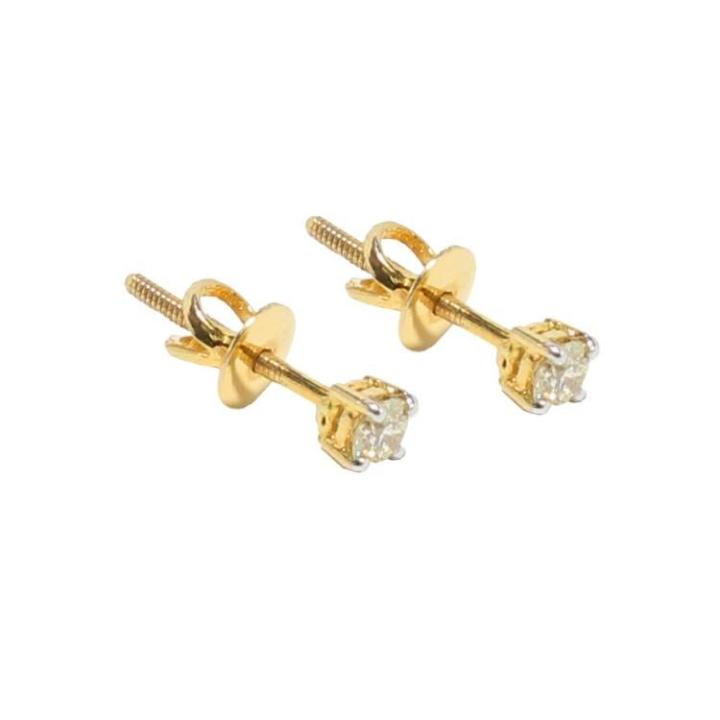 14K Gold Single Diamond Stud For Women