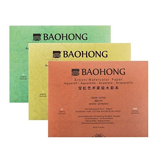 Baohong%20Artist%20Watercolor%20Pad%20410x310mm,%20300GSM-100%25%20Cotton%20(20%20Sheets)%20-%20Image%202