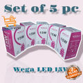 Set Of 5 Pcs Wega 15W Energy Saving Led Bulb With 2 Yrs Warranty. 