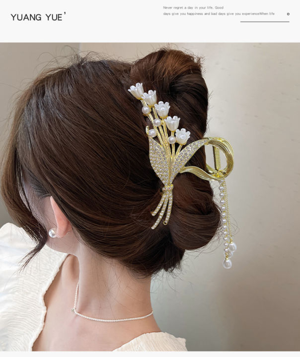 MAANGE%201Pc%20Ancient%20Style%20Tassel%20Metal%20Flower%20Clip%20Large%20Back%20of%20the%20Head%20Hair%20Arrangement%20Shark%20Clip%20HCM6013760%20-%20Image%202