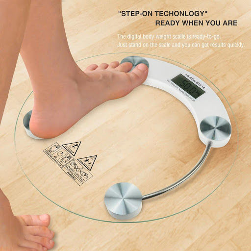 Weight Scale Digital Glass Weighing Machine Round Personal Weighing Scale for Home Use Weight Machine (Transparent)