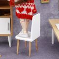 1/12 Scale Miniature White Chair Modern Style Pocket. 
