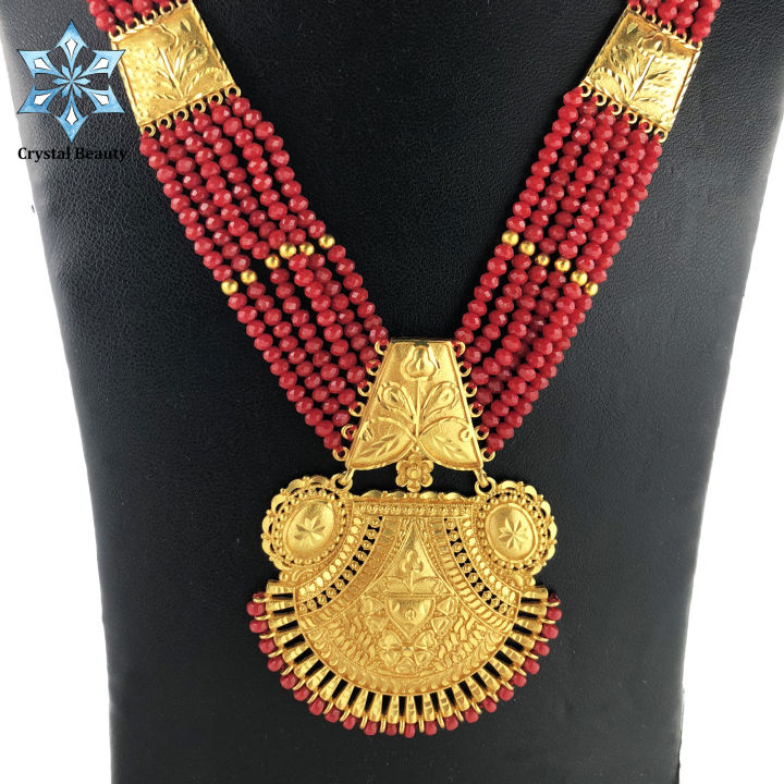 Gold%20Plated%20Panchadhatu%20Red%20Crystal%20Mangalsutra%20For%20Women%20With%20Box%20Packing%20-%20Image%203