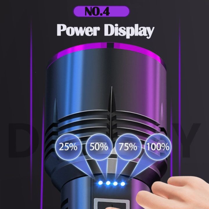 LANTERN%2026650%20Rechargeable%EF%BC%8DType%20Detection%20Purple%20Black%20Mirror%20Flashlight%20Core%20480W%20Powerful%20365NM%20UV%20High%20Power%20Flashlight%20C%20-%20Image%205