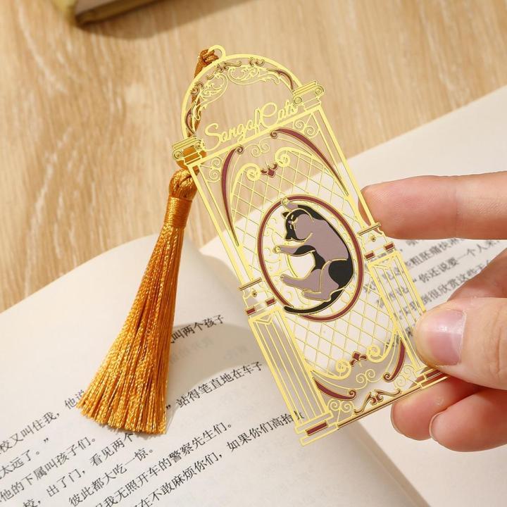 10*4.3cm%20Bookmark%20Hollowed%20Book%20Clip%20Kitten%20Pendant%20for%20Book%20Lovers%20Reading%20Stationery%20-%20Image%204
