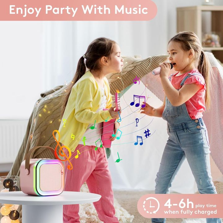 K12%20Portable%20Wireless%20Kid%20Karaoke%20Bluetooth%20Speaker%20With%202%20Mic%20-%20Image%205