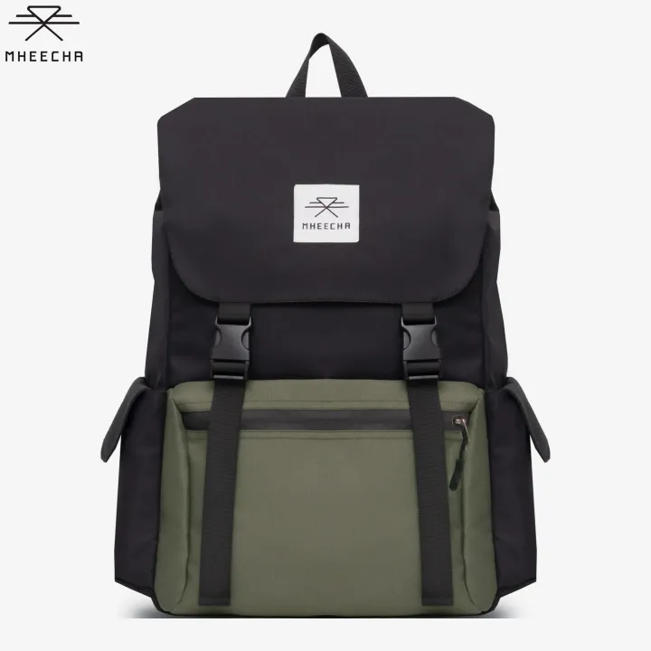 Mheecha%20Boulder%20Sack%20Black/Moss%20Green%20for%20Unisex%20Backpack%20%7C%20Fashion%20Padded%20Laptop%20Compartment%20Backpack%20-%20Image%202