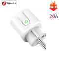 Wenefang Tuya Zigbee Smart Plug 16A/20A EU Smart Socket With Power Monitoring New Timing Function Work With Alexa GoogleHome Yandex. 