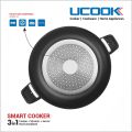 UNITED UCOOK 3 in 1 Smart 3 Litres Hard Anodised Induction Based With Outer Lid Cooker ( Cooker + Strainer + Server ). 