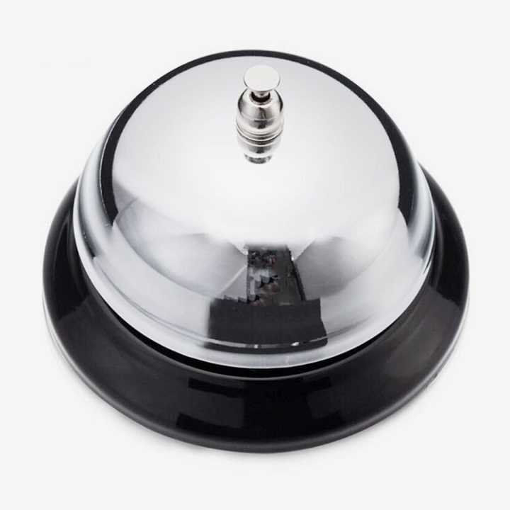 Comix Call Bell Hand Ring Bell / Dining Table Bell/ Restaurant Bell  Silver B4001 By Mitrata