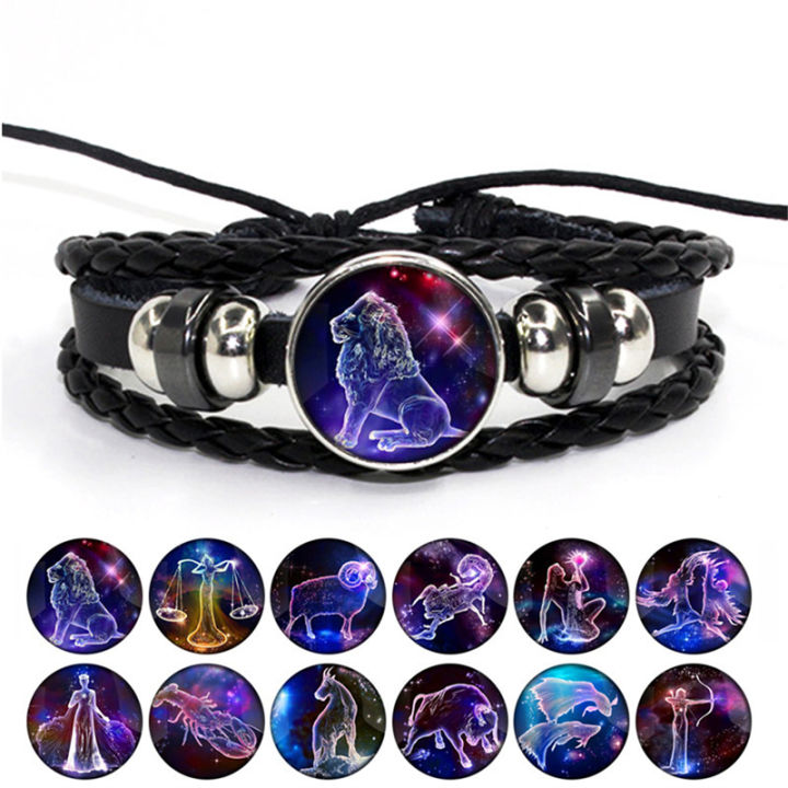Zodiac Constellation Bracelet Braided Design Bracelet For Men Women Kids