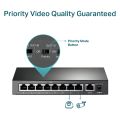 POE Switch TP-Link 9 Port 10/100Mbps Desktop Switch With 8-Port PoE+ TL-SF1009P Black. 