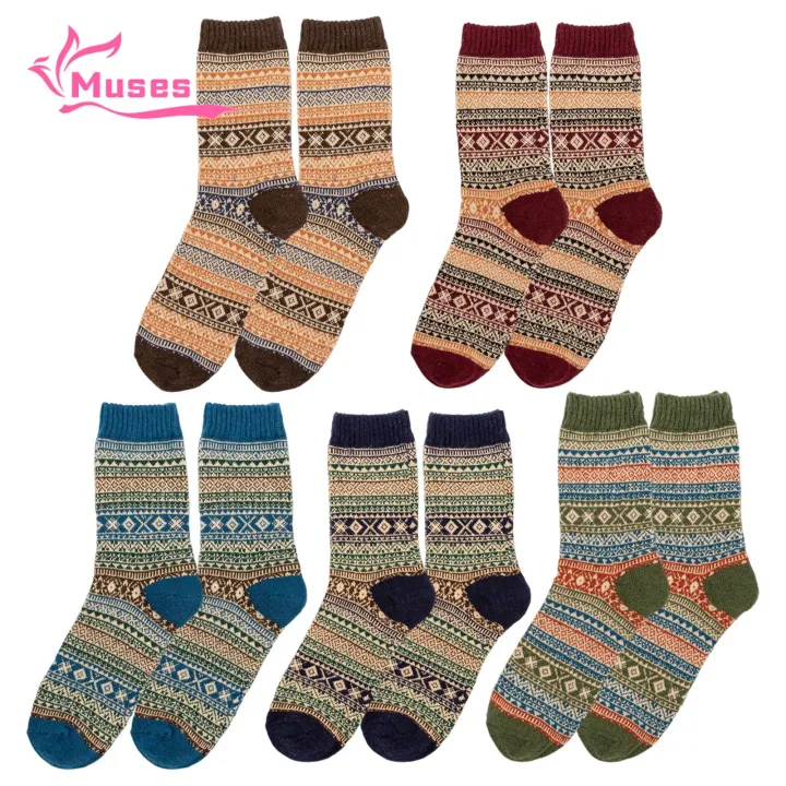Stockings%20Design%20Cololock%20Sportswear%20Home%20Socks%20Middle%20Tube%20Knit%20Non%20Slip%20Warm%20%E3%80%902025%20Version%E3%80%91%20Ethnic%20Style%20MallMuses%20Multi%20Color%20Socks%20Men's%20Winter%20Socks%20Daily%20Use%20-%20Image%202
