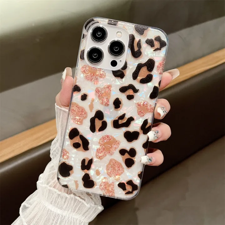 Vintage%20Leopard%20Print%20Phone%20Case%20For%20iPhone%2016%2015%2014%2013%2012%20Mini%2011%20Pro%20Max%20X%20XR%20XS%207%208%20Plus%20SE%20Dream%20Shell%20Leopard%20Marble%20Cover%20-%20Image%207