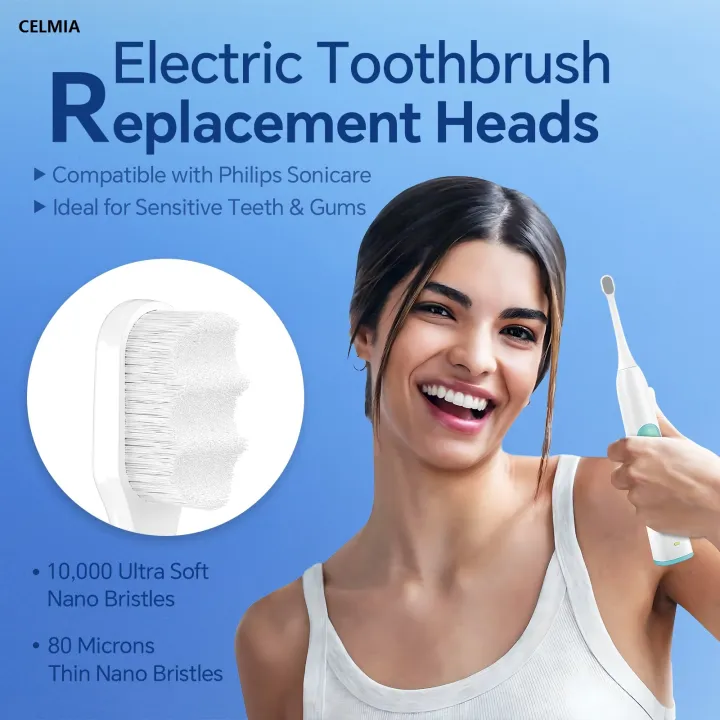 CELMIA%206%20Pcs%20Ultra%20Soft%20Replacement%20Brush%20Heads%20Compatible%20with%20Philips%20Portable%20Sonicare%20Electric%20Toothbrush%204100/6100/1100/2100/5300/5100/7500%20-%20Image%203