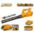 INGCO 20V Cordless Blower With 1 Pcs 2.0Ah Battery Pack and 1 Pcs Charger CABLI203235. 