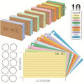 Smooth Word Book Horizontal Line Ring Binder Paper 110g Kraft Paper Cards for Students Taking Brainstorming. 