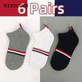 DISICHEN Fashion TB Men Socks Classic Stripes New Luxury Brand Black Stripes Ankle Sock Street High Quality Wholesale 1/6 Pairs Women Cotton Sock. 