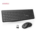 KOORUI BK0104 Wireless Keyboard and Mouse, Quiet Mouse Keyboard Set, German Layout QWERTZ with 12 Function Keys, 2.4 GHz Keyboard, Mouse Set for Windows, MacOS, Linux, Black. 