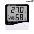 Zongmao【2025 Version】 3 in 1 Temperature Sensor Thermometer At Home Hygrometer Clock 3.7 Luxury Inch Digital Wire Indoor Moisture Meter Tools Wether Station. 
