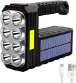 Wenefang Solar Searchlight 3 Lighting Modes Solar Rechargeable Portable Lamp Multifunctional Camping Emergency Luxury Light Outdoor Waterproof Strong Light Cob Torchlight 8 COB Ultra Bright Flashlight. 