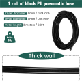 6mm x 4mm Pneumatic Air Compressor PU Hose Pipe 3 Meters Black. 