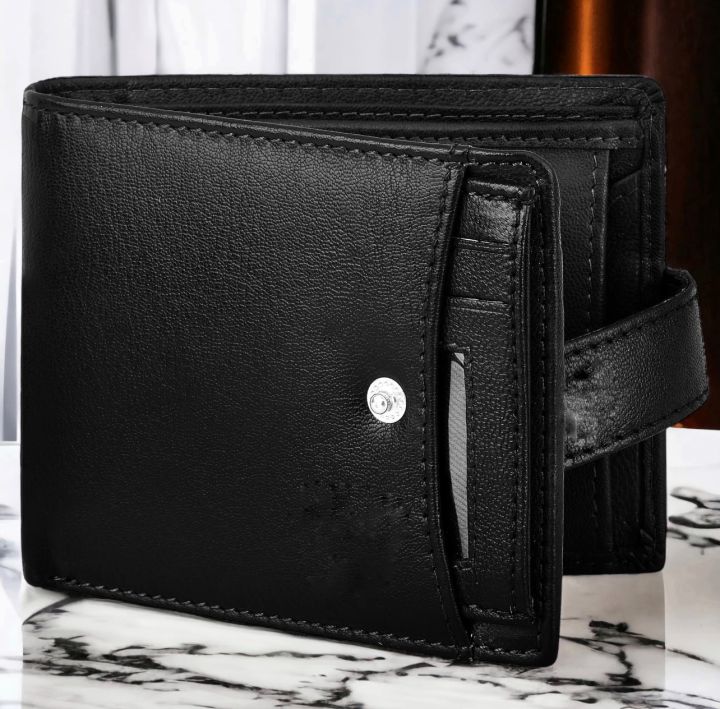 Trendy%20And%20Latest%20Brown/Black%20Leather%20Wallet%20With%20Button%20Closure%20Design%20For%20Men/Premium%20Quality%20Leather%20Wallet%20-%20Image%202
