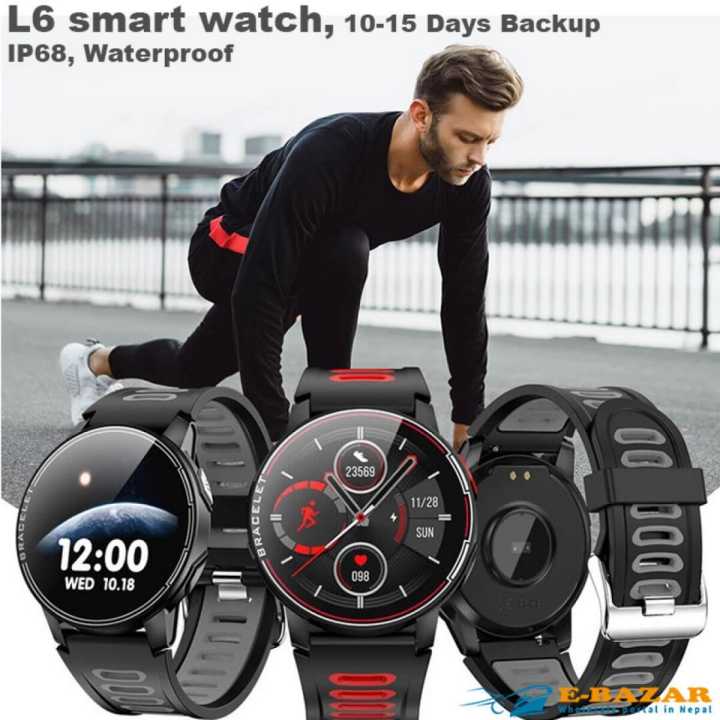 L6 Smart Watch, Heart Rate Monitor, Sports Watch, Waterproof